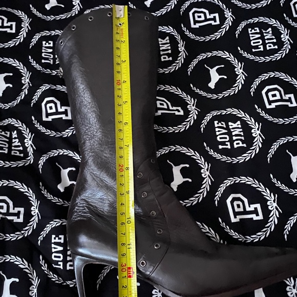 Prevata Brown Leather Studded Mid-Calf Boots Italy - Picture 6 of 9